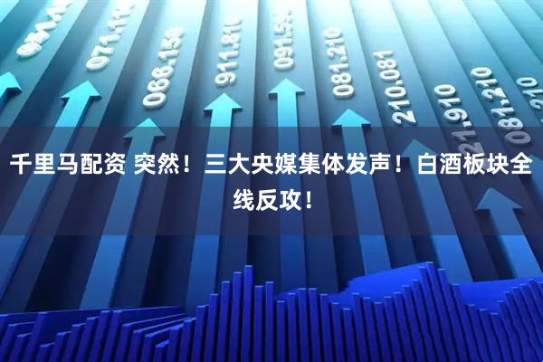 千里马配资 突然！三大央媒集体发声！白酒板块全线反攻！